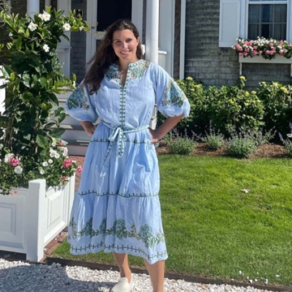 NWOT Erica Wilson x Roller Rabbit Valonia Dress in Hydrangea Print Size Medium